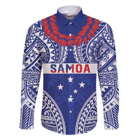 Personalised Toa Samoa Rugby Spirit Family Matching Short Sleeve Bodycon Dress and Hawaiian Shirt Blue Samoan Tribal Pattern - Polynesian Pride