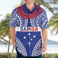 Personalised Toa Samoa Rugby Spirit Hawaiian Shirt Blue Samoan Tribal Pattern - Polynesian Pride