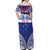 Personalised Toa Samoa Rugby Spirit Off Shoulder Maxi Dress Blue Samoan Tribal Pattern - Polynesian Pride