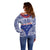 Personalised Toa Samoa Rugby Spirit Off Shoulder Sweater Blue Samoan Tribal Pattern - Polynesian Pride