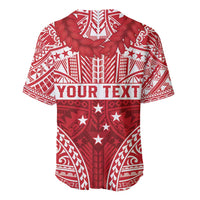 Personalised Toa Samoa Rugby Spirit Baseball Jersey Red Samoan Tribal Pattern - Polynesian Pride