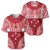 Personalised Toa Samoa Rugby Spirit Baseball Jersey Red Samoan Tribal Pattern - Polynesian Pride