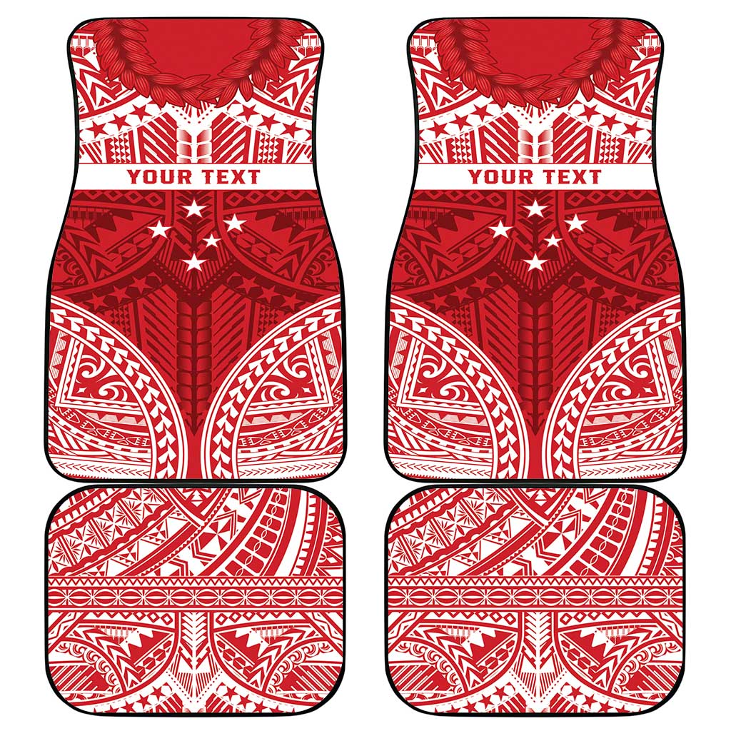 Personalised Toa Samoa Rugby Spirit Car Mats Red Samoan Tribal Pattern - Polynesian Pride