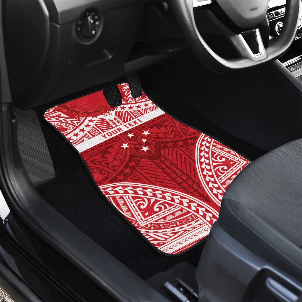 Personalised Toa Samoa Rugby Spirit Car Mats Red Samoan Tribal Pattern - Polynesian Pride