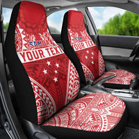 Personalised Toa Samoa Rugby Spirit Car Seat Cover Red Samoan Tribal Pattern - Polynesian Pride