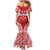 Personalised Toa Samoa Rugby Spirit Family Matching Mermaid Dress and Hawaiian Shirt Red Samoan Tribal Pattern - Polynesian Pride