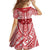 Personalised Toa Samoa Rugby Spirit Family Matching Off Shoulder Maxi Dress and Hawaiian Shirt Red Samoan Tribal Pattern - Polynesian Pride