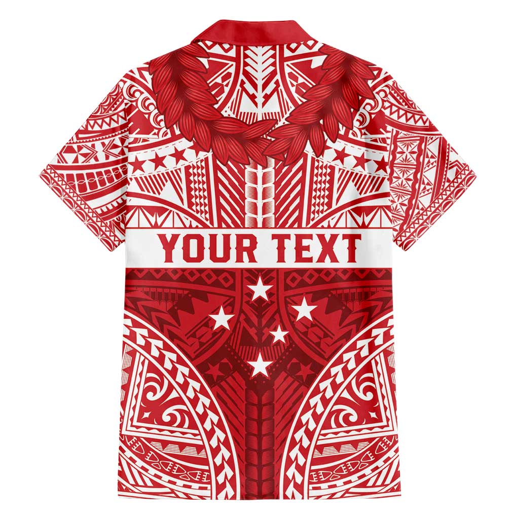 Personalised Toa Samoa Rugby Spirit Family Matching Off Shoulder Short Dress and Hawaiian Shirt Red Samoan Tribal Pattern - Polynesian Pride