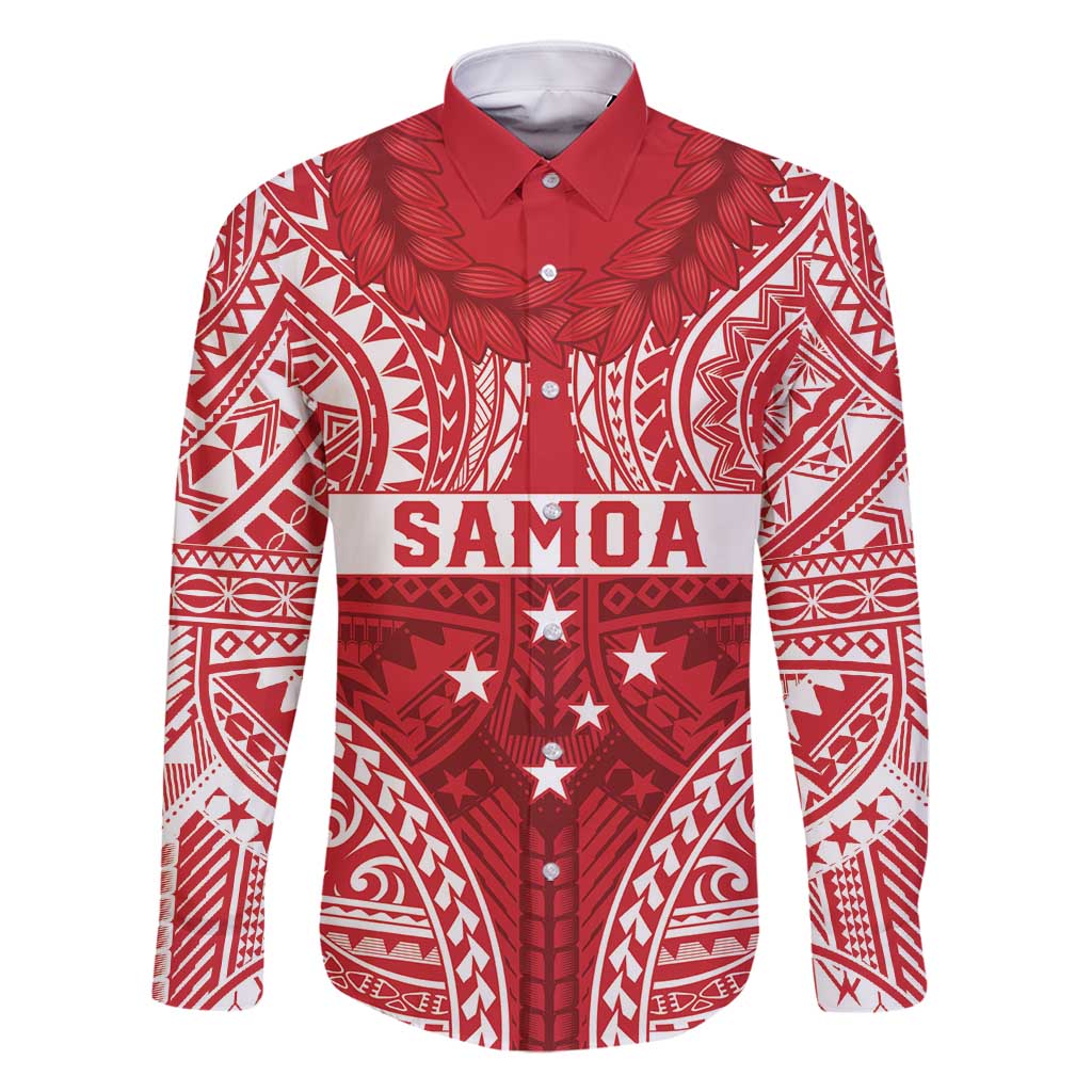 Personalised Toa Samoa Rugby Spirit Family Matching Off Shoulder Short Dress and Hawaiian Shirt Red Samoan Tribal Pattern - Polynesian Pride