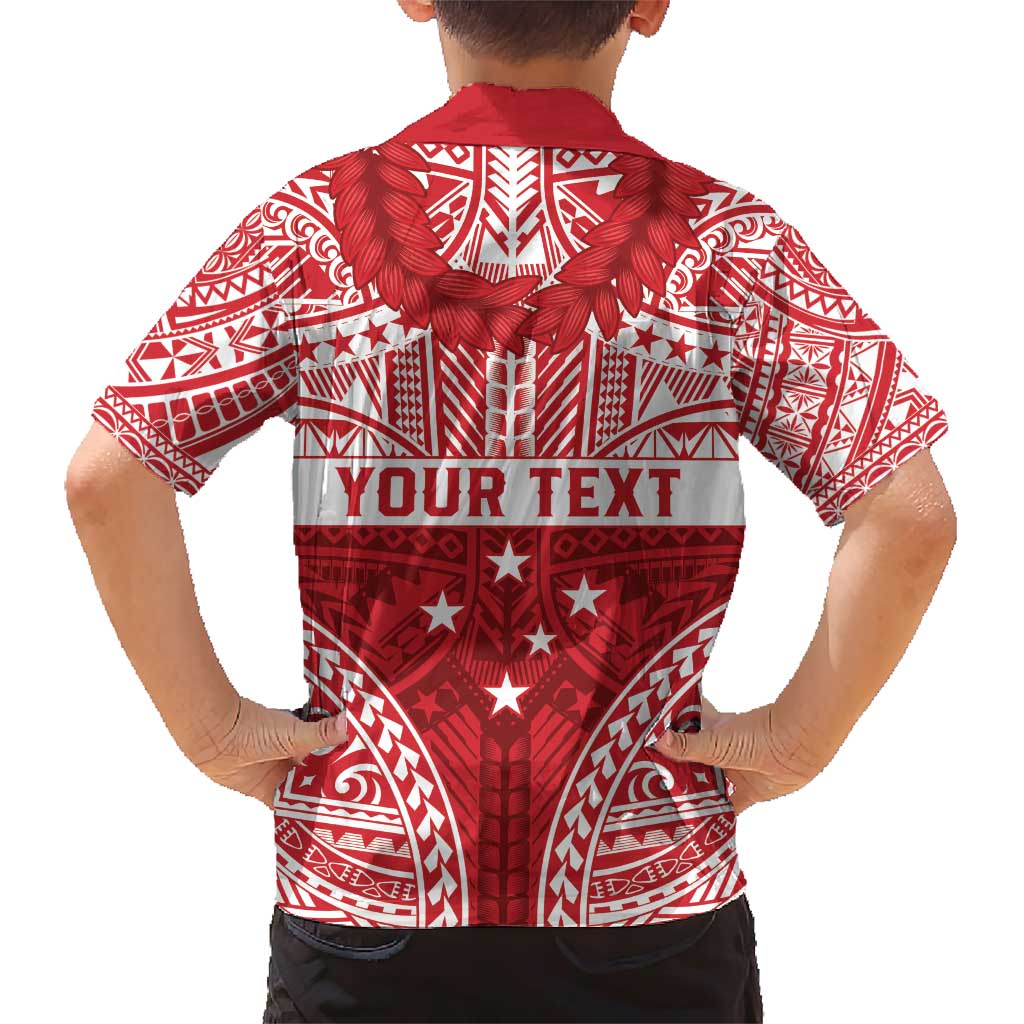 Personalised Toa Samoa Rugby Spirit Family Matching Short Sleeve Bodycon Dress and Hawaiian Shirt Red Samoan Tribal Pattern - Polynesian Pride