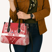 Personalised Toa Samoa Rugby Spirit Leather Bag Red Samoan Tribal Pattern - Polynesian Pride