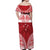 Personalised Toa Samoa Rugby Spirit Off Shoulder Maxi Dress Red Samoan Tribal Pattern - Polynesian Pride