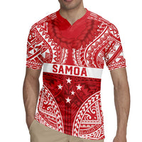 Personalised Toa Samoa Rugby Spirit Rugby Jersey Red Samoan Tribal Pattern - Polynesian Pride