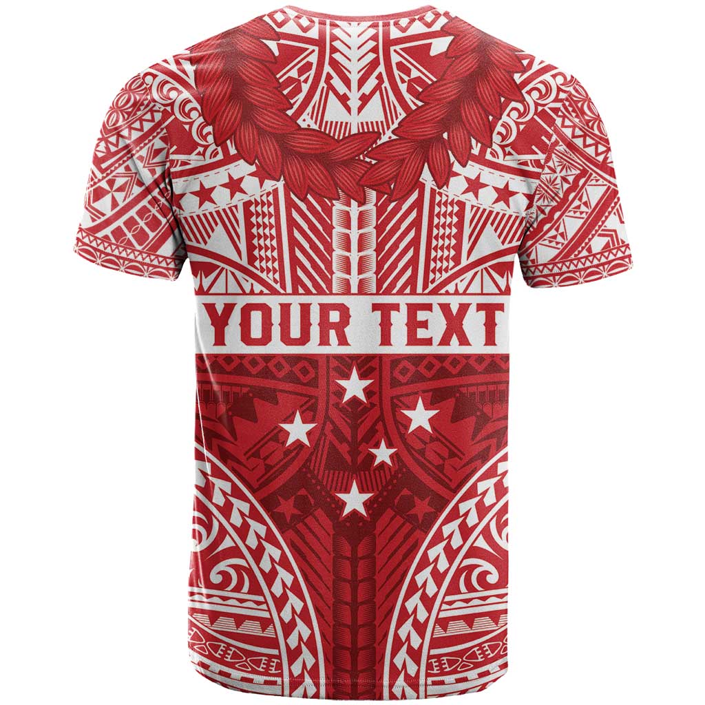 Personalised Toa Samoa Rugby Spirit T Shirt Red Samoan Tribal Pattern - Polynesian Pride