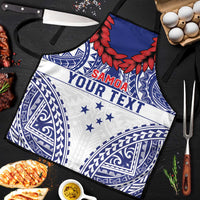 Personalised Toa Samoa Rugby Spirit Apron White Samoan Tribal Pattern - Polynesian Pride