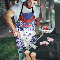 Personalised Toa Samoa Rugby Spirit Apron White Samoan Tribal Pattern - Polynesian Pride