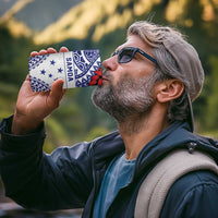 Personalised Toa Samoa Rugby Spirit 4 in 1 Can Cooler Tumbler White Samoan Tribal Pattern - Polynesian Pride