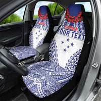 Personalised Toa Samoa Rugby Spirit Car Seat Cover White Samoan Tribal Pattern - Polynesian Pride