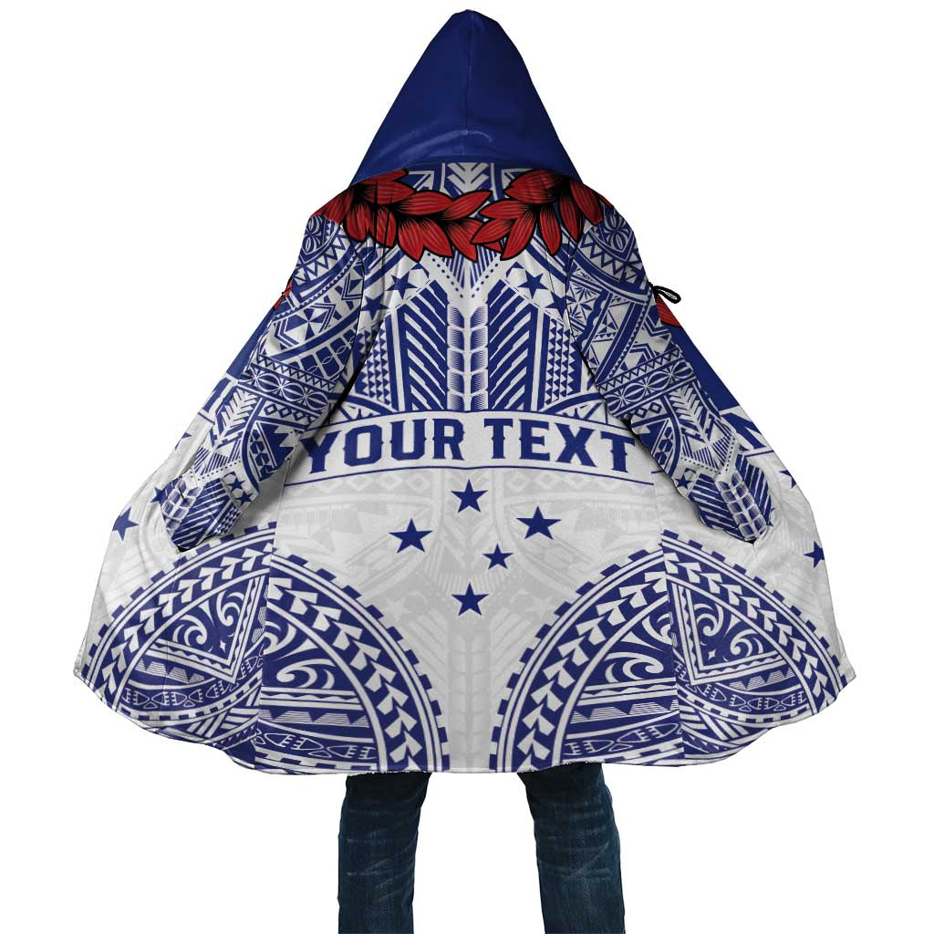 Personalised Toa Samoa Rugby Spirit Cloak White Samoan Tribal Pattern - Polynesian Pride