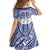 Personalised Toa Samoa Rugby Spirit Family Matching Long Sleeve Bodycon Dress and Hawaiian Shirt White Samoan Tribal Pattern - Polynesian Pride