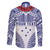 Personalised Toa Samoa Rugby Spirit Family Matching Long Sleeve Bodycon Dress and Hawaiian Shirt White Samoan Tribal Pattern - Polynesian Pride