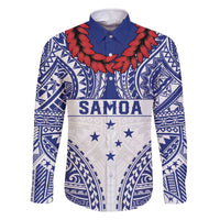 Personalised Toa Samoa Rugby Spirit Family Matching Off The Shoulder Long Sleeve Dress and Hawaiian Shirt White Samoan Tribal Pattern - Polynesian Pride