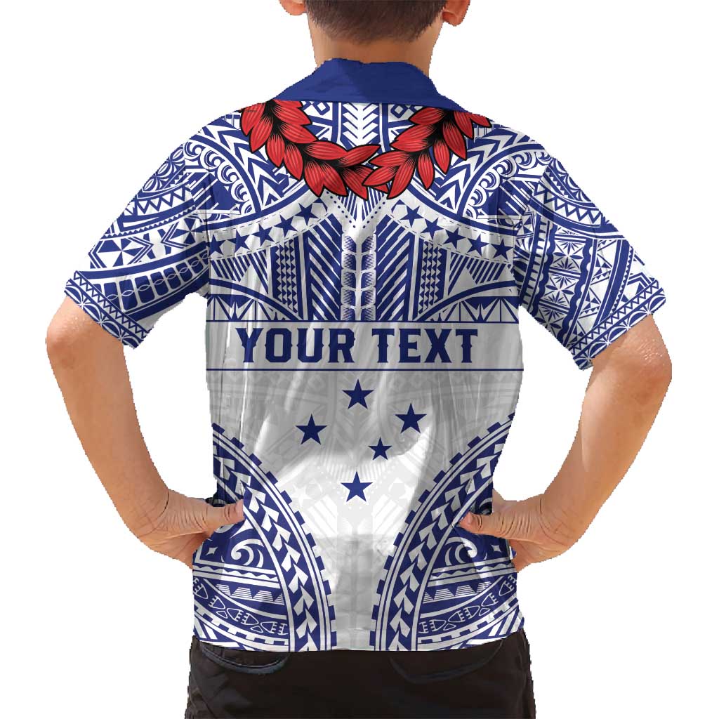 Personalised Toa Samoa Rugby Spirit Family Matching Off Shoulder Maxi Dress and Hawaiian Shirt White Samoan Tribal Pattern - Polynesian Pride