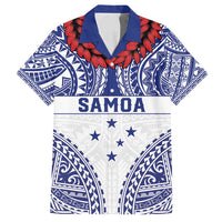 Personalised Toa Samoa Rugby Spirit Family Matching Off Shoulder Maxi Dress and Hawaiian Shirt White Samoan Tribal Pattern - Polynesian Pride
