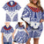 Personalised Toa Samoa Rugby Spirit Family Matching Off Shoulder Short Dress and Hawaiian Shirt White Samoan Tribal Pattern - Polynesian Pride