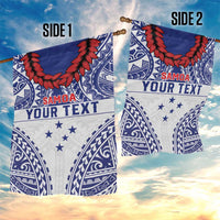 Personalised Toa Samoa Rugby Spirit Garden Flag White Samoan Tribal Pattern - Polynesian Pride