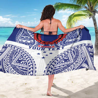Personalised Toa Samoa Rugby Spirit Sarong White Samoan Tribal Pattern - Polynesian Pride