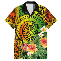 Polynesia Hawaiian Shirt Pasifika Tribal with Tropical Flowers LT9 Reggae - Polynesian Pride