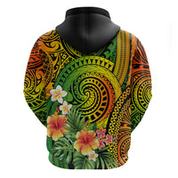 Polynesia Hoodie Pasifika Tribal with Tropical Flowers LT9 - Polynesian Pride