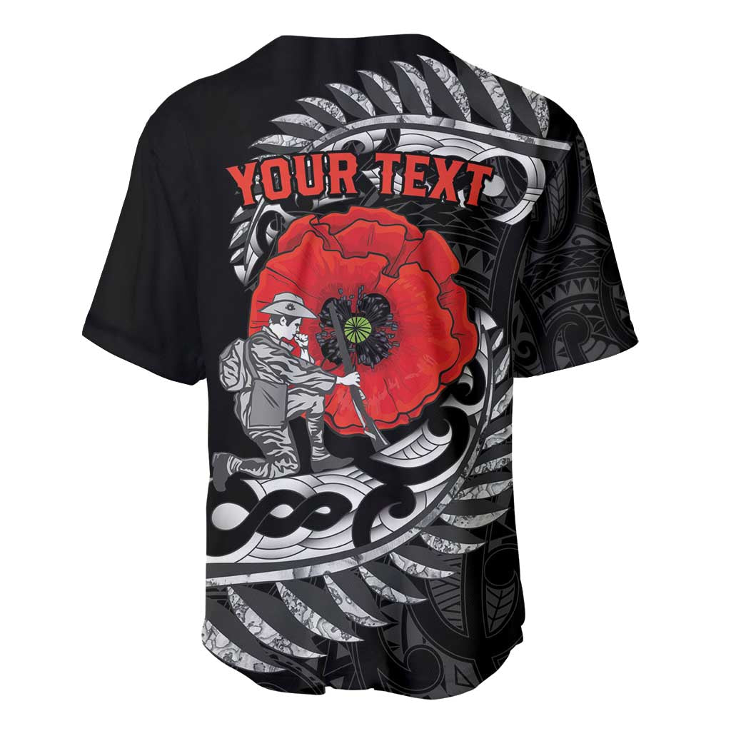 ANZAC Day Aotearoa Silver Fern Maori Personalised Baseball Jersey