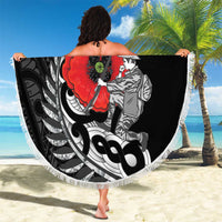 ANZAC Day Aotearoa Silver Fern Maori Personalised Beach Blanket