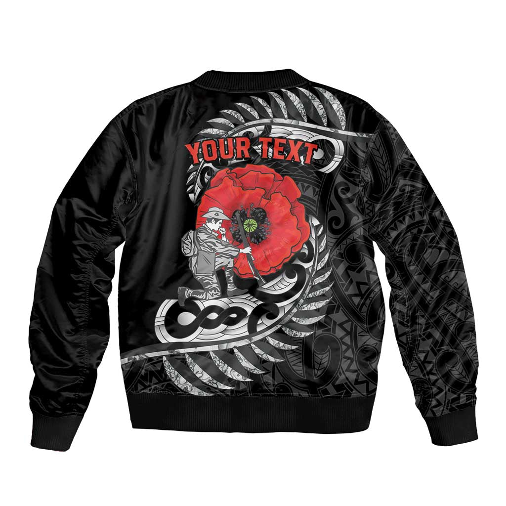 ANZAC Day Aotearoa Silver Fern Maori Personalised Bomber Jacket LT9 - Polynesian Pride