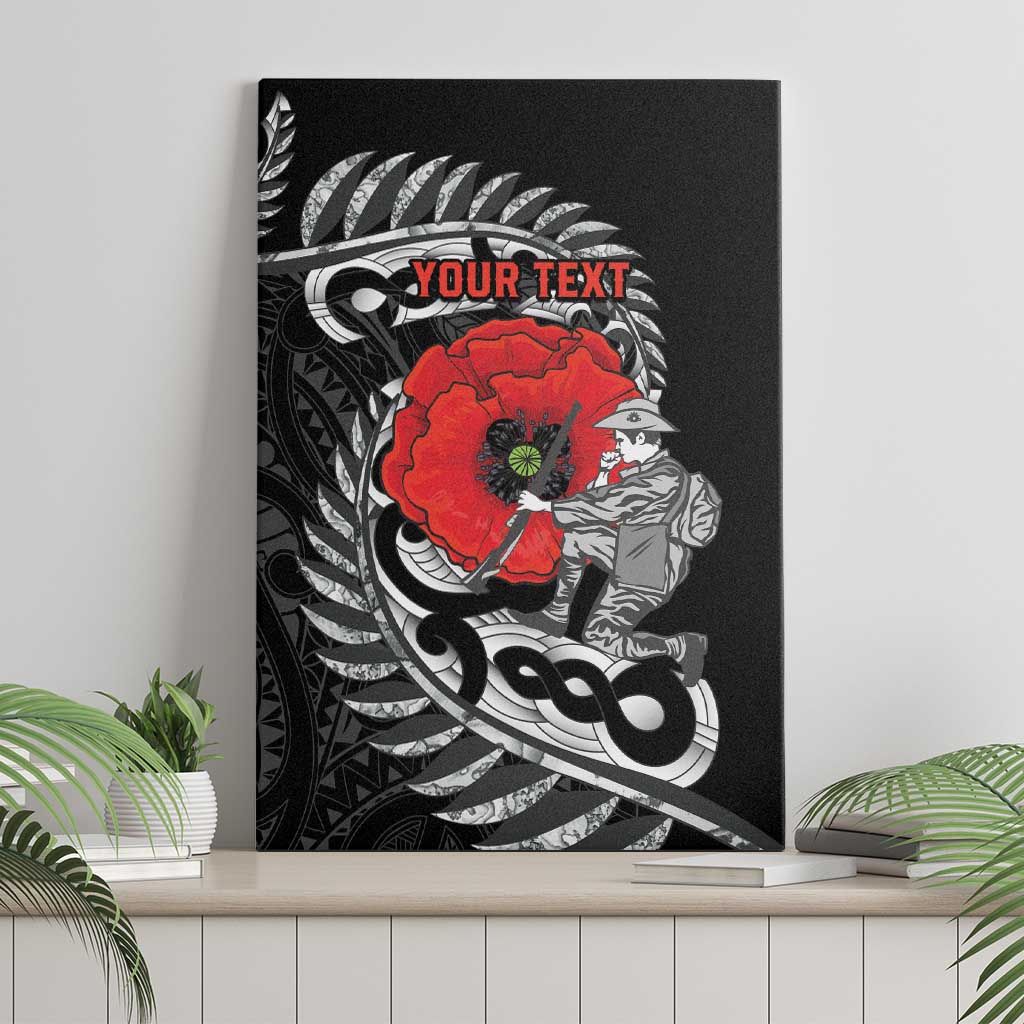 ANZAC Day Aotearoa Silver Fern Maori Personalised Canvas Wall Art