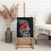 ANZAC Day Aotearoa Silver Fern Maori Personalised Canvas Wall Art