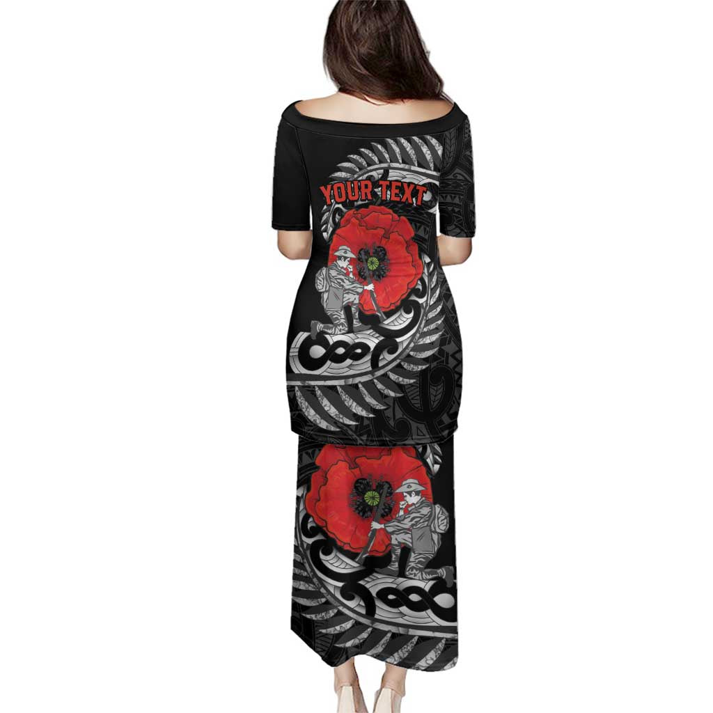 ANZAC Day Aotearoa Silver Fern Maori Personalised Family Matching Puletasi and Hawaiian Shirt