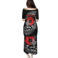 ANZAC Day Aotearoa Silver Fern Maori Personalised Family Matching Puletasi and Hawaiian Shirt