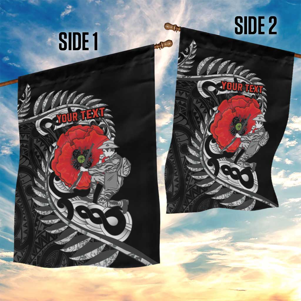 ANZAC Day Aotearoa Silver Fern Maori Personalised Garden Flag