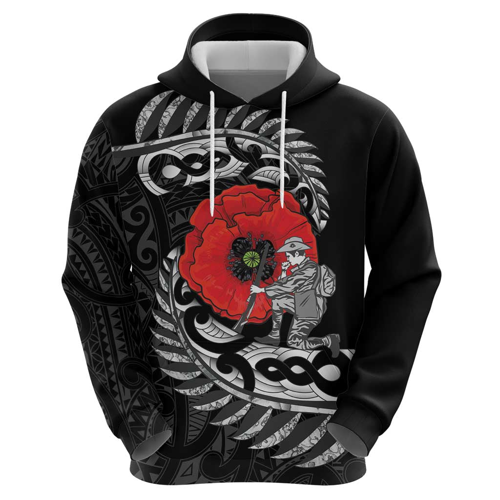 ANZAC Day Aotearoa Silver Fern Maori Personalised Hoodie