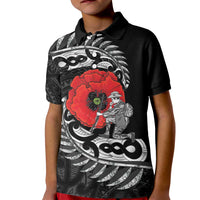 ANZAC Day Aotearoa Silver Fern Maori Personalised Kid Polo Shirt