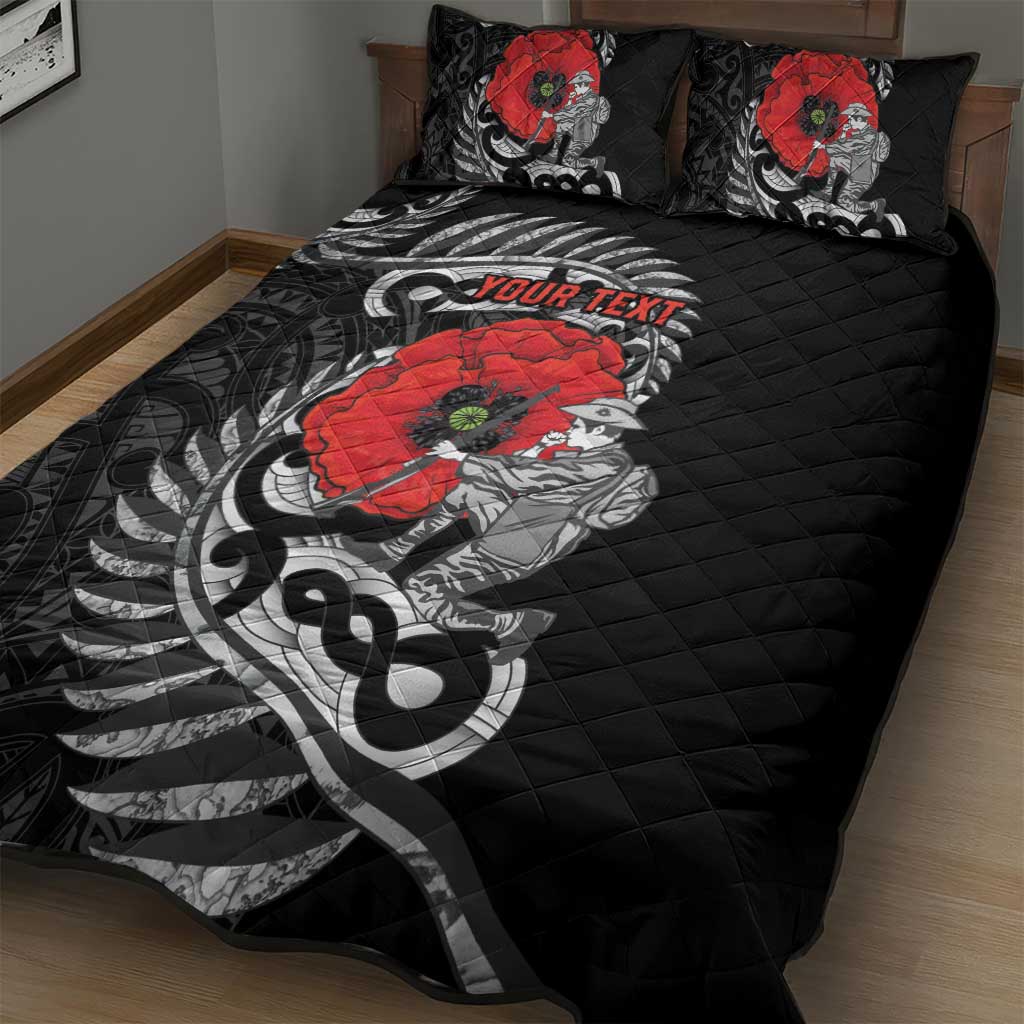 ANZAC Day Aotearoa Silver Fern Maori Personalised Quilt Bed Set