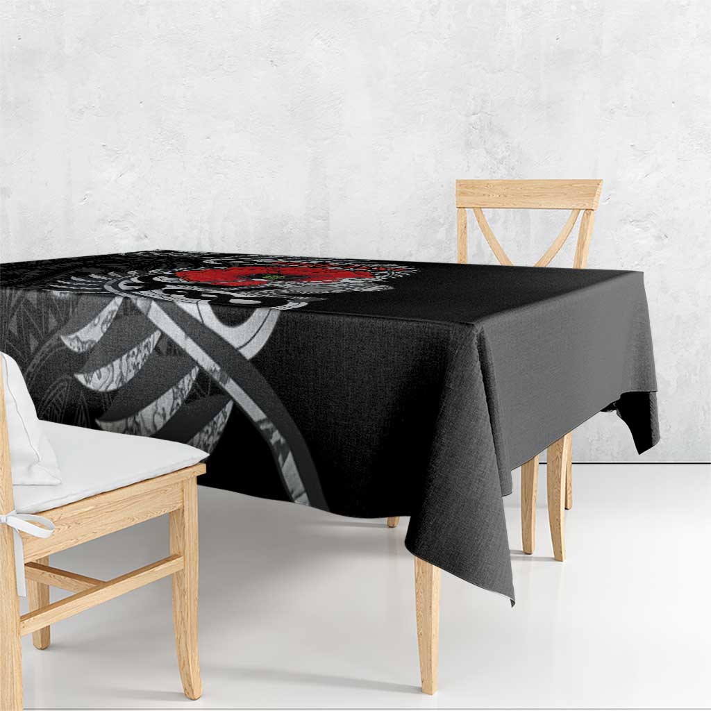 ANZAC Day Aotearoa Silver Fern Maori Personalised Tablecloth