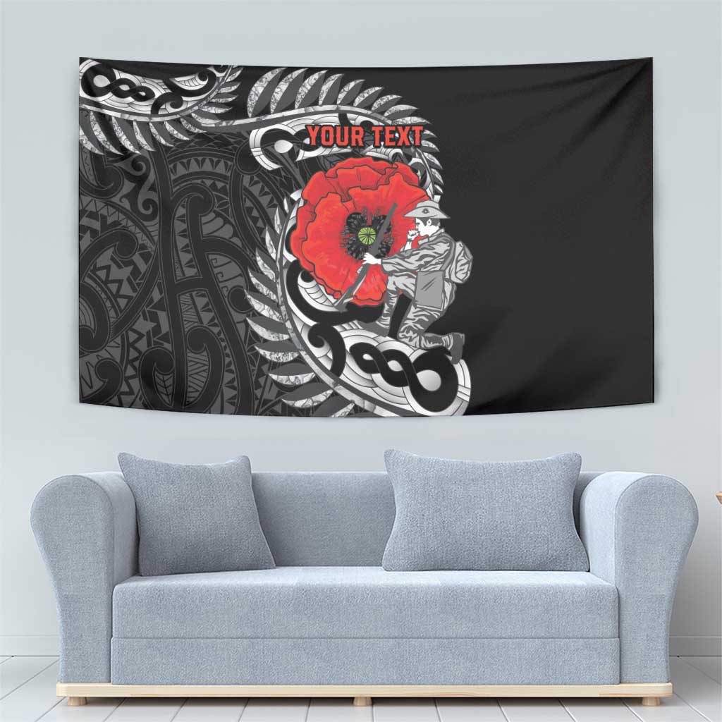 ANZAC Day Aotearoa Silver Fern Maori Personalised Tapestry LT9 - Polynesian Pride