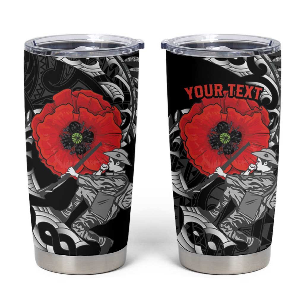 ANZAC Day Aotearoa Silver Fern Maori Personalised Tumbler Cup