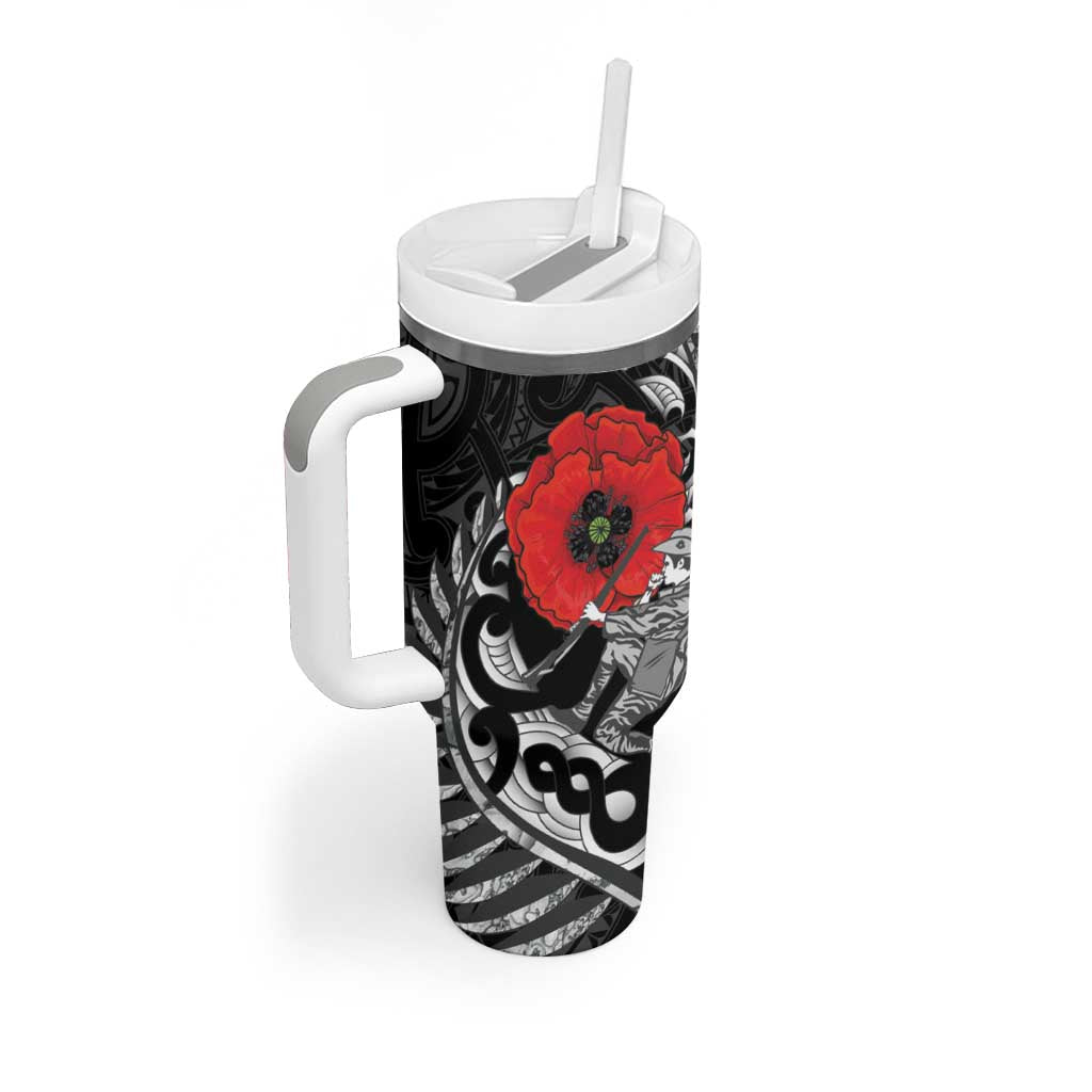 ANZAC Day Aotearoa Silver Fern Maori Personalised Tumbler With Handle