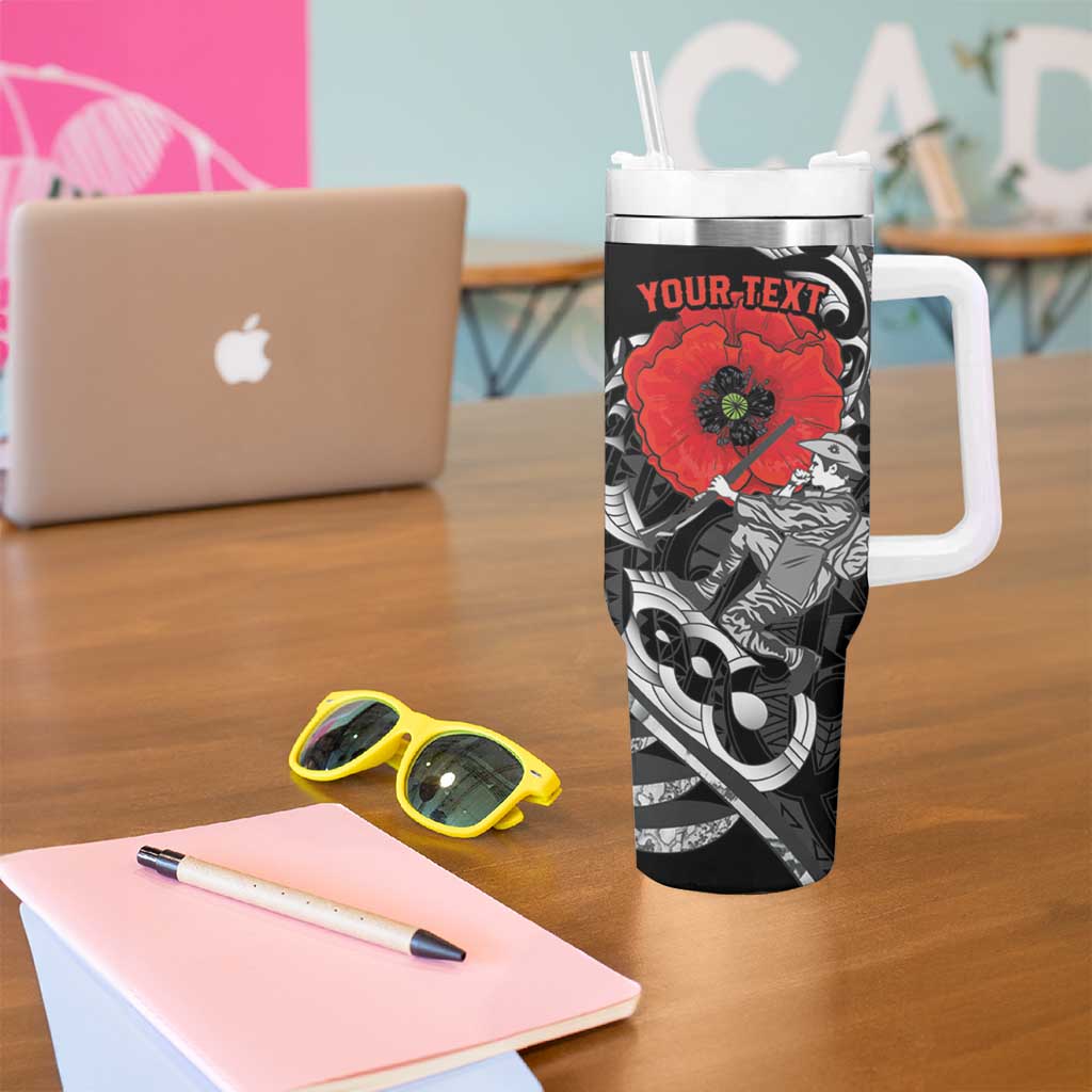 ANZAC Day Aotearoa Silver Fern Maori Personalised Tumbler With Handle