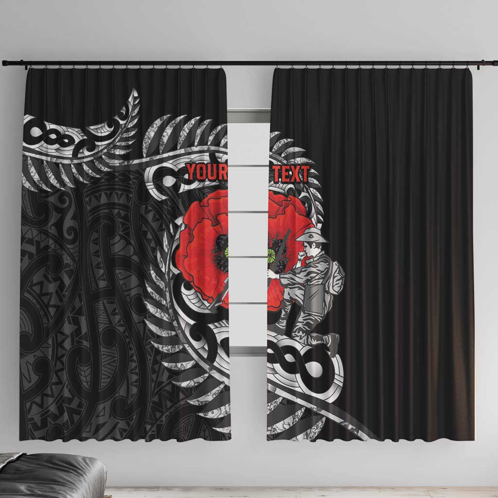 ANZAC Day Aotearoa Silver Fern Maori Personalised Window Curtain